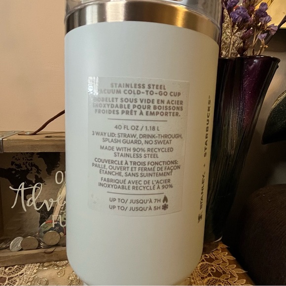 NIB - Limited Edition Starbucks x Stanley Cup Light Blue Vacuum 40 oz Tumbler - Picture 4 of 5